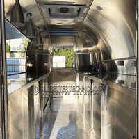 7x13 'chariots de restauration rapide de café de crème glacée mobile personnalisé remorque de camion de nourriture en acier inoxydable entièrement équipée avec cuisine complète à vendre