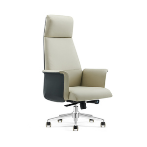 Silla de Oficina Ejecutiva de Cuero Genuino, Giratoria, Reclinable, con Función de Masaje, Silla de Cuero para Restaurante - Product Image 5