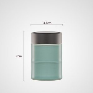 Luxury Portable Empty Spice Storage Small Ceramic Tea Jar with Lid