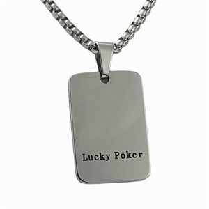 Stainless Steel Spade Ace Pendant Themed Playing Card Men's Necklace Gift 233071 - Product Image 2