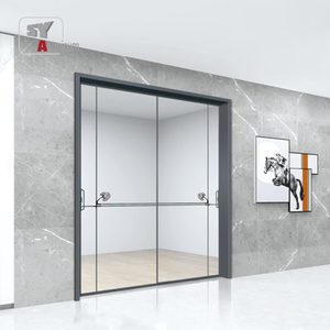 Puerta Batiente de Aluminio con Borde Ultrafino, Rotura de Puente Térmico, Doble Vidrio Templado, Diseño Gráfico Personalizable para Sala de Estar - Product Image 1