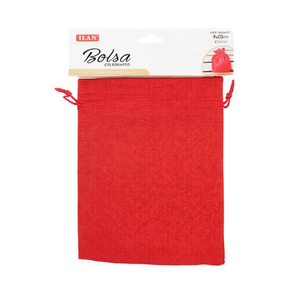 Sacchetto regalo in tela di juta rossa Ilan 9x12 cm 3 pezzi per regali - Product Image 1