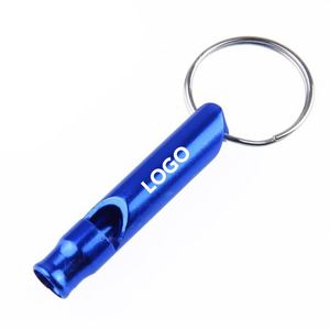 Custom Logo Aluminum Survival <b>Safety</b> Emergency Whistle Metal Keyring <b>Keychain</b> for Outdoor Event - Product Image 1
