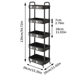 <b>Slim</b> Rolling Utility Cart with Wheels, Narrow Space <b>Storage</b> Organizer Rack for Kitchen Bathroom Laundry Room - Product Image 2