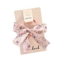 Élastiques à cheveux doux de style coréen, en tissu floral fait main, pour enfants, avec double nœud pour queue de cheval, bandeau mignon, élastique à cheveux