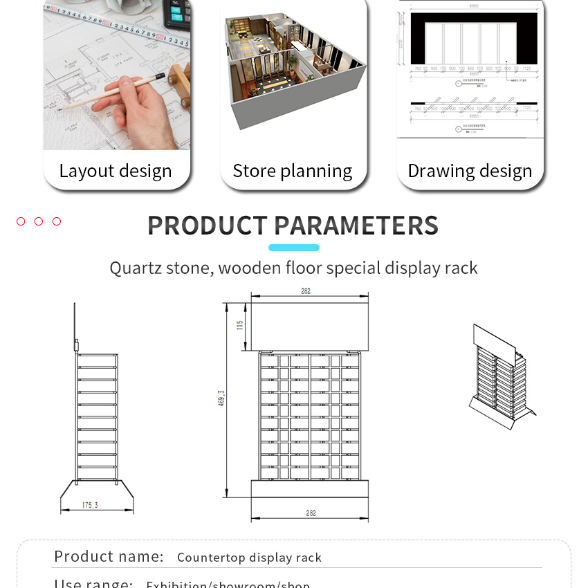 Tsianfan Factory Stone Desk Stand Table Top Granite Ceramic Marble Sample Showcase Countertop Tile Display Rack