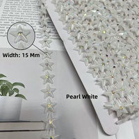 Guirlande de 9 m à perles étoilées en plastique avec strass AB de 15 mm, pour suspendre sur le sapin de Noël, les rideaux de mariage, les portes, les décorations de maison, de luxe, faites à la main