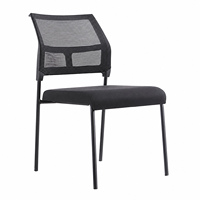 Chaise de bureau moderne en maille respirante, hauteur réglable, siège rembourré en tissu, base en métal robuste pour salles de conférence