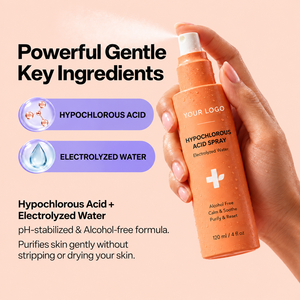 Spray Visage à l'Acide Hypochloreux Antibactérien, Conçu pour Peaux Sensibles, Améliore les Imperfections et l'Acné, Apaise les Rougeurs, les Coups de Soleil et les Irritations - Product Image 4