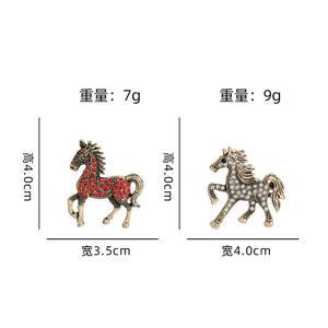 Rétro élégant strass zodiaque cheval broche personnalisé Animal charme pour hommes/femmes costumes empêche les vêtements montrant la <span class=keywords><strong>naissance</strong></span> - Product Image 4