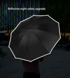 OEM Chất Lượng Cao Windproof <span class=keywords><strong>12K</strong></span> Với Đèn Pin Vinyl Sunblock Upf50 + Ba Gấp Xếp Tự Động Ô Với Logo - Product Image 5