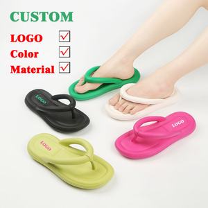 Tongs à plateforme épaisse personnalisées avec logo, sandales nuages pour femmes, pantoufles d'été souples en EVA antidérapantes, fabrication OEM - Product Image 2