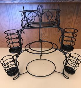 7-Piece Metal Buffet <strong>Wire</strong> <strong>Rack</strong> Organizer Plate &amp; Napkin <strong>Rack</strong> with Cutlery Holder Flatware Caddy Storage Dish <strong>Rack</strong> Kitchen Use - Product Image 4
