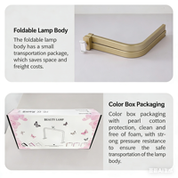 Nouvelle lampe de table LED UV pliable en forme de U avec commande tactile dorée pour salon et domicile, extension de cils et manucure, avec support pour téléphone