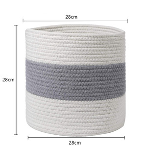 Panier de rangement tissé P111 décoratif pour la maison moderne Mini panier <span class=keywords><strong>en</strong></span> <span class=keywords><strong>corde</strong></span> de coton pour plantes Couverture pour placard de jardin Bin de rangement Table Fleur - Product Image 4