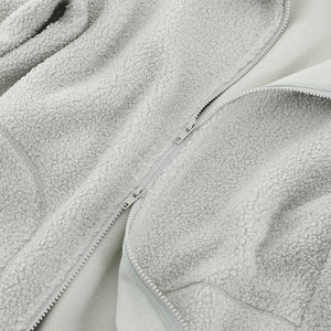 Fashion Custom Fleece Fabric Jacket Outerwear Casual Zipper Sweatshirts Fleece <strong>Hoodie</strong> for Spring Men's Fleece Jacket Plain - Product Image 4