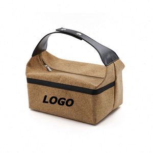 Sac à déjeuner aspect bois - Sac isotherme pour pique-nique, camping et travail - Product Image 1