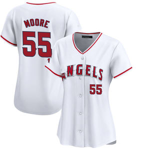 2025女性用プラスサイズロサンゼルスホーム限定ジャージー野球シャツカスタムホワイト刺繍入りユニフォームロゴステッチ付き - Product Image 5