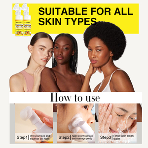 Nettoyant Moussant Citron Curcuma Très Vendu Naturel Anti-Acné Contrôle Sébum Points Noirs <span class=keywords><strong>Boutons</strong></span> Vitamine C Lavage Visage <span class=keywords><strong>pour</strong></span> Peau Grasse - Product Image 4