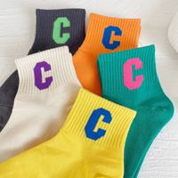 Chaussettes pour enfants Printemps et été Coton peigné Version coréenne Big C Letter Chaussettes pour garçons et filles