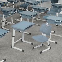 Ensemble de bureau et chaise ergonomiques pour étudiants, en plastique et acier, de style moderne, pour une utilisation en classe