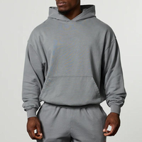 Pull à capuche épais vierge pour homme, coupe oversize, épaules tombantes, poche kangourou, vente en gros, direct usine