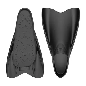 Short Blade Full Silicone Spearfishing Snorkeling Swimming Training Fins Full Pocket Diving Fins