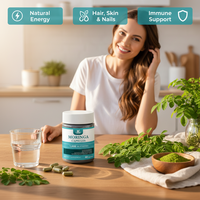 Kangherb OEM/ODM Vente en gros de produits de santé : Soutien immunitaire, digestif et énergétique – 60 capsules végétaliennes d'extrait de feuille de Moringa