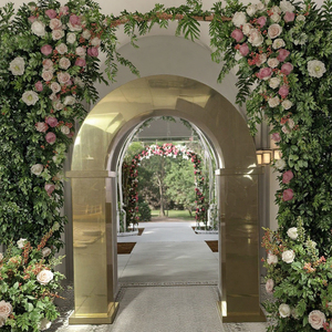 Customized Party <strong>Backdrop</strong> Decorative Prop Stage Setting Golden Arches <strong>Frame</strong> Wedding <strong>Backdrop</strong> Stand - Product Image 1