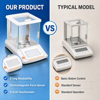 Balance analytique de haute précision 0,001 g, matériau ABS, balance de laboratoire 100-320 g, écran tactile, capteur électromagnétique, pesage en laboratoire