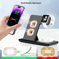 Nuevo Cargador Inalámbrico Vertical 3 en 1, Estación de Carga Multifuncional de Escritorio para Teléfonos y Auriculares; Diseño de Succión Magnética