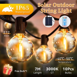 Guirlande Lumineuse Solaire E12 G40 ST38 de Rue, Décoration de Jardin, Lampe Extérieure Étanche avec Télécommande / Lumières <span class=keywords><strong>Solaires</strong></span> - Product Image 2