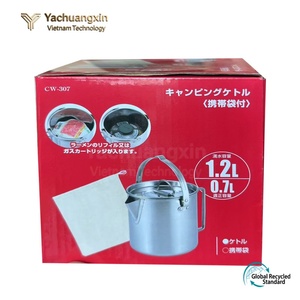 Stainless Steel <b>Camping</b> <b>Kettle</b> 1.2L With Lid And Handle For Outdoor Cooking And Travel Use - Product Image 5