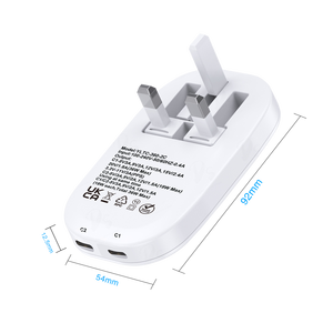 Productos Más Vendidos 2026: Adaptadores <span class=keywords><strong>de</strong></span> Carga Ultrafinos y Rápidos para Viaje, Plegables, 35W, Doble Puerto Tipo C, Enchufe Plano para Reino Unido - Product Image 3