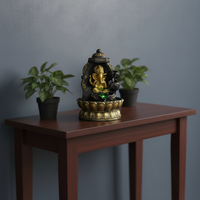 Fontaine d'eau LED Ganesha en résine moderne, design ballon vibrant, taille personnalisable, finition peinte pour table, maison, bureau, salon