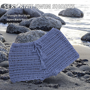ชุดว่ายน้ำเซ็กซี่สำหรับฤดูร้อนแบบชิ้นเดียวหรือแบบสองชิ้น  ถักโครเชต์  กางเกงขาสั้นรัดรูป - Product Image 2
