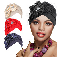 Turban et foulard pour femme, style ethnique indien, en polyester, orné de motifs floraux – Vente directe usine
