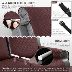 Bölünmüş uzanmış <span class=keywords><strong>Loveseat</strong></span> kapak <span class=keywords><strong>Recliner</strong></span> mobilya koruyucu kaymaz Pet kapak <span class=keywords><strong>Recliner</strong></span> kapak konsolu elastik kemerler Sofacover - Product Image 2
