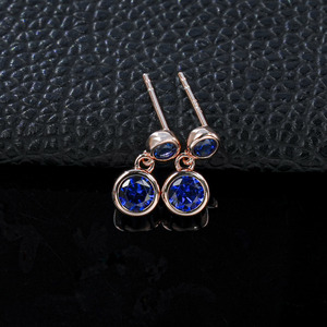 925 silver rose gold sapphire <b>earrings</b> pendant <b>earrings</b> - Product Image 4