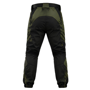 Pantalons de paintball tendance pour hommes, en polyester rembourré, résistants aux déchirures, personnalisables, pour jeux en plein air, joggers tactiques, noir et vert rayé - Product Image 4