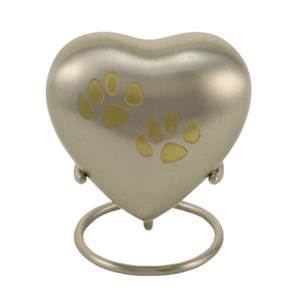 Cremation <b>Ashes</b> Heart Shape Metal Mini Keepsake <b>Urns</b> With Stand Paw Engraved Funeral Supplies <b>Urns</b> Human & Pet <b>Ashes</b> Wholesale - Product Image 4