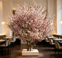 Grand arbre fleuri en plastique de 1,5 m x 1,5 m de large, cerisier artificiel japonais complet pour la décoration de mariage et de Noël, durable