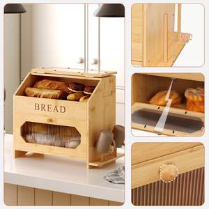 रसोई काउंटरटॉप के लिए कटिंग बोर्ड के साथ जैक ब्रेड बॉक्स रसोई काउंटरटॉप के लिए कटिंग बोर्ड के साथ - Product Image 4