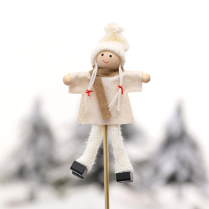 Handmade Durable Felt Knitting Yarn <b>Christmas</b> <b>Elf</b> Doll Hanging <b>Decoration</b> Factory Wholesale - Product Image 5