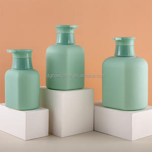Bouteilles de pompe à lotion plates personnalisées vides de 300 ml, 500 ml, 750 ml en HDPE vert spécial, bouteille écologique carrée pour shampooing et revitalisant - Product Image 3