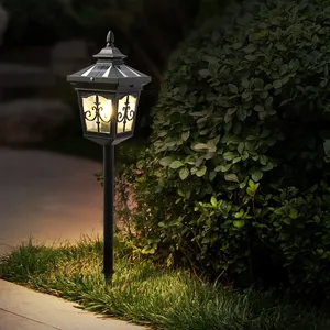 Lampu pos lampu surya IP65 tahan air lampu pos kaca lampu jalan dengan penanam lampu luar ruangan antikarat untuk halaman taman