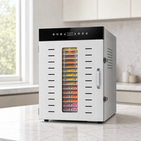 Déshydrateur alimentaire rotatif commercial à grande capacité en acier inoxydable, 20 plateaux pour fruits et légumes