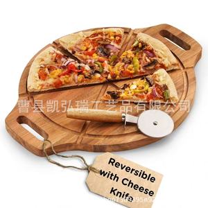 Plateau à pizza en bois, planche à découper en bois double face, plateau à dessert et à fruits en bois, plateau à fromages. - Product Image 1