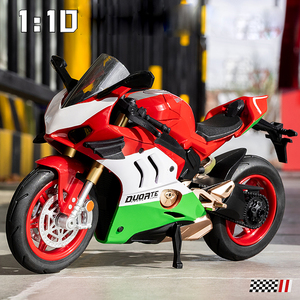 Motocicleta Ducati de Aleación a Escala 1:10, Modelo de Motocicleta Simulada, Modelo Metálico Acústico-Óptico, Juguete Coleccionable, Regalo para Niños - Product Image 3