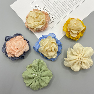 Handmade Fabric Flower Hair Accessories For Wedding Bridal <b>Shower</b> Casual Daily Use Multicolor 3D Design - Product Image 3